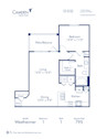 Blueprint of Westheimer Floor Plan, 1 Bedroom and 1 Bathroom at Camden Cypress Creek Apartments in Cypress, TX