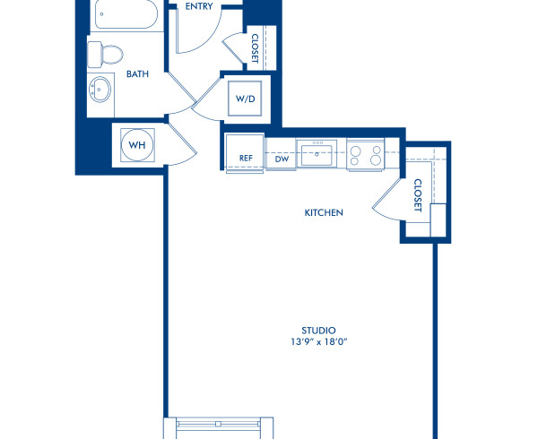 Blueprint of S08 Floor Plan, Studio with 1 Bathroom at Camden South Capitol Apartments in Washington, DC