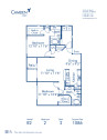 Blueprint of B2 Floor Plan, 2 Bedrooms and 2 Bathrooms at Camden Legacy Apartments in Scottsdale, AZ