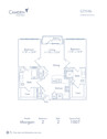 Blueprint of Morgan Floor Plan, 2 Bedrooms and 2 Bathrooms at Camden Fourth Ward Apartments in Atlanta, GA