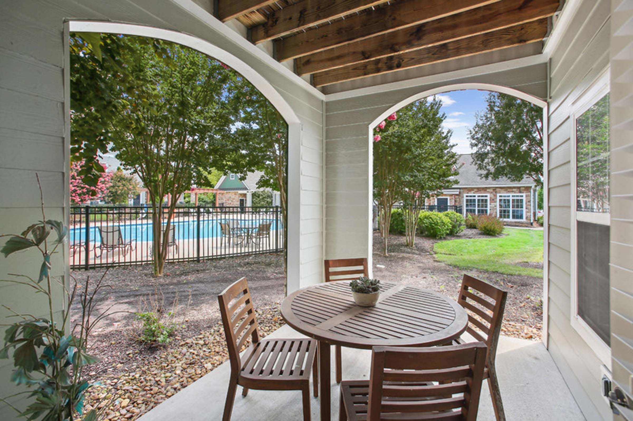 Private walk-out patio at Camden Franklin apartments in Franklin, TN