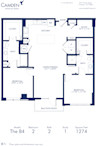 Blueprint of B4 Floor Plan at Camden McGowen Station Two Bedroom Apartments in Midtown Houston