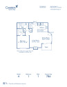 Blueprint of A Floor Plan, 1 Bedroom and 1 Bathroom at Camden Highlands Ridge Apartments in Highlands Ranch, CO