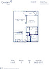 Blueprint of HA1.2 Floor Plan, 1 Bedroom and 1 Bathroom at Camden Dilworth Apartments in Charlotte, NC