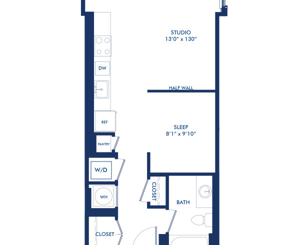 Blueprint of S7.2 Floor Plan, Studio with 1 Bathroom at Camden NoMa II Apartments in Washington, DC