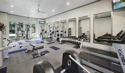 Fitness center with machines and free weights