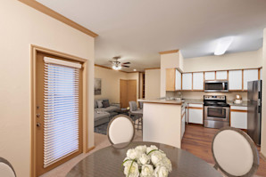 Expansive dining kitchen living