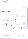 Blueprint of Pompano Floor Plan, 1 Bedroom and 1 Bathroom at Camden Montague Apartments in Tampa, FL