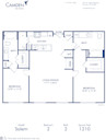 Blueprint of Salem II Floor Plan, 2 Bedrooms and 2 Bathrooms at Camden City Centre II Apartments in Houston, TX