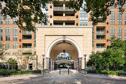 Entrance to Camden Potomac Yard apartments in Arlington, VA