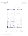 Blueprint of the A4 One Bedroom, One Bathroom Floor Plan at Camden Carolinian Apartments in Raleigh, NC