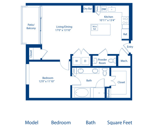 A7 Blueprint at Camden Downtown apartments in Downtown Houston, TX