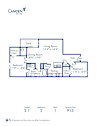 Blueprint of 2.1 Floor Plan, 2 Bedrooms and 1 Bathroom at Camden Ballantyne Apartments in Charlotte, NC