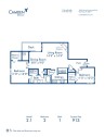 Blueprint of 2.1 Floor Plan, 2 Bedrooms and 1 Bathroom at Camden Ballantyne Apartments in Charlotte, NC