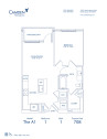 Blueprint of The A1, 1 Bedroom 1 Bathroom Floor Plan at Camden Washingtonian in Gaithersburg, MD