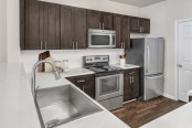 Kichen with stainless steel appliances