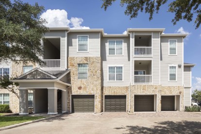 Attached garages at Camden Downs at Cinco Ranch Apartments in Katy, TX.