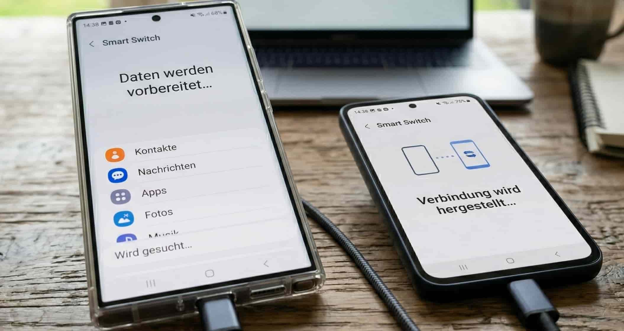 USB-C Kabelverbindung für Smart Switch Transfer