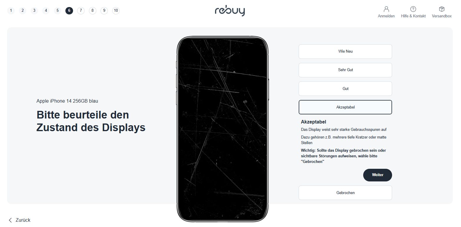 iPhone Display Beurteilung
