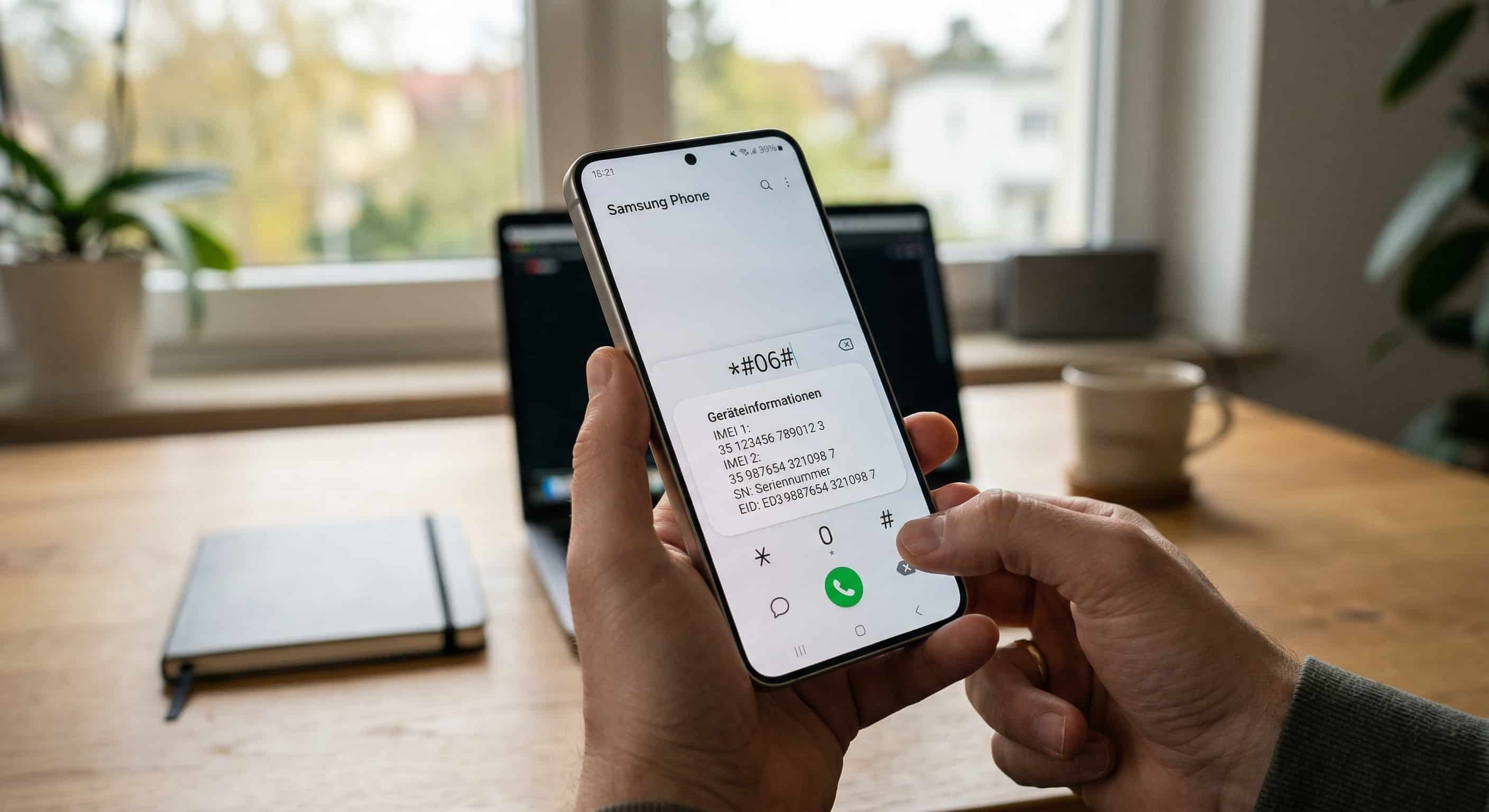 IMEI-Nummer wird über den Code *#06# im Ziffernblock abgerufen