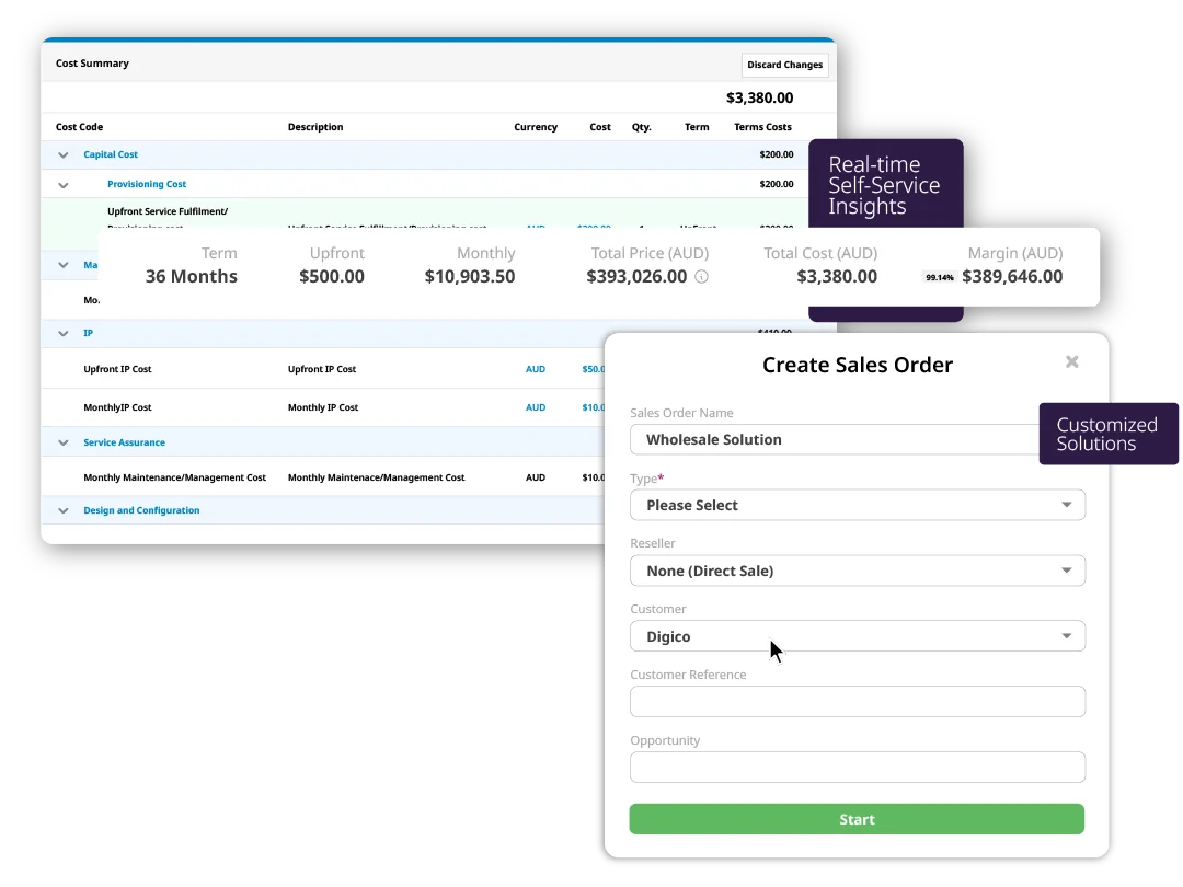 Create accurate quotes that convert straight into orders