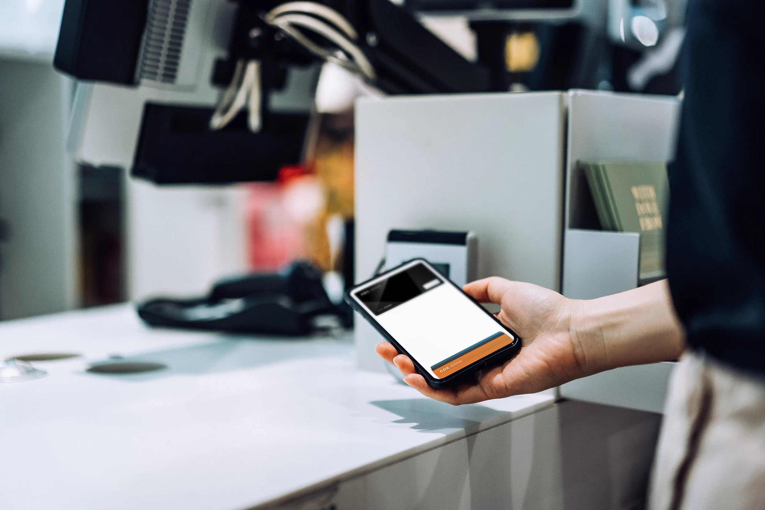 person paying with digital wallet on smartphone
