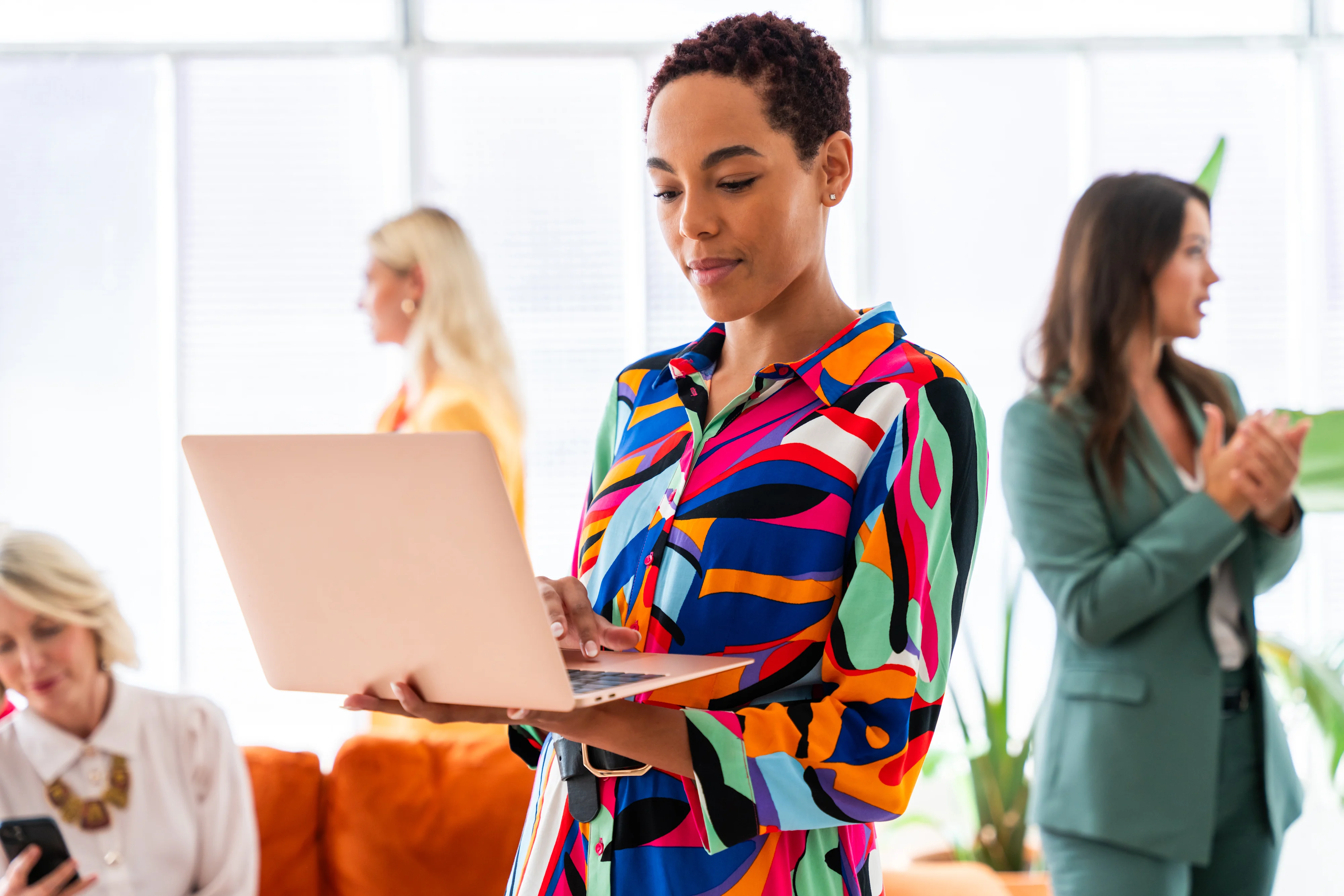 group of businesswomen meeting in the office