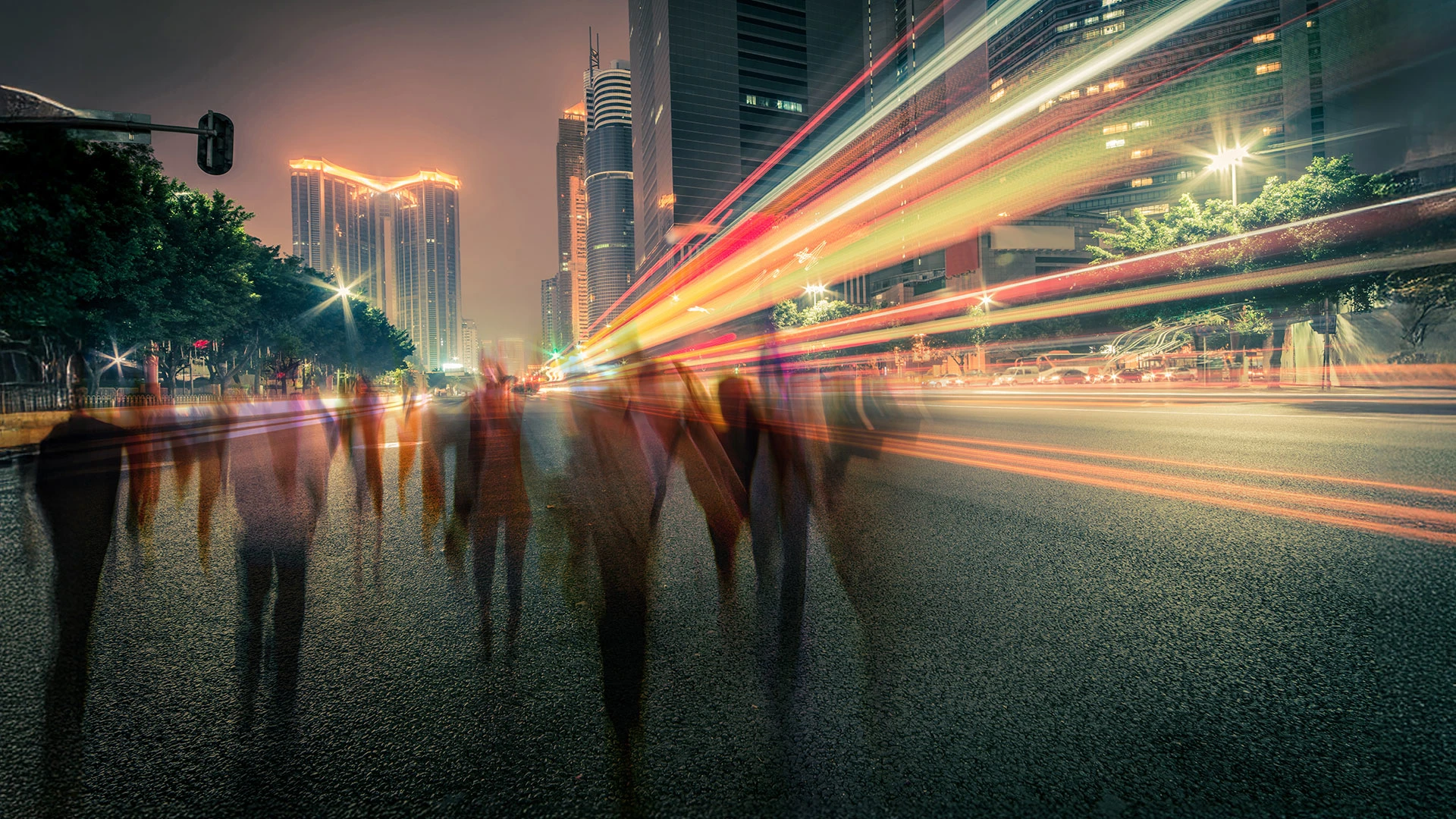 Fast motion cityscape