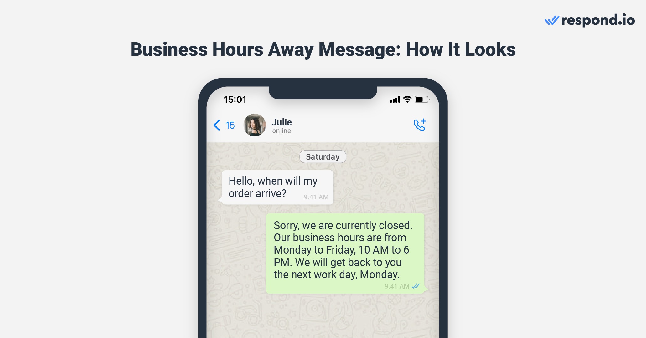 Auto assigned: Send away message when businesses are unavailable