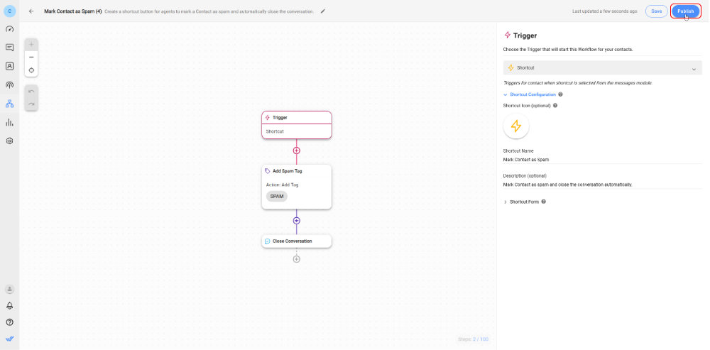 Mark a customer as spam on respond.io: Step 5