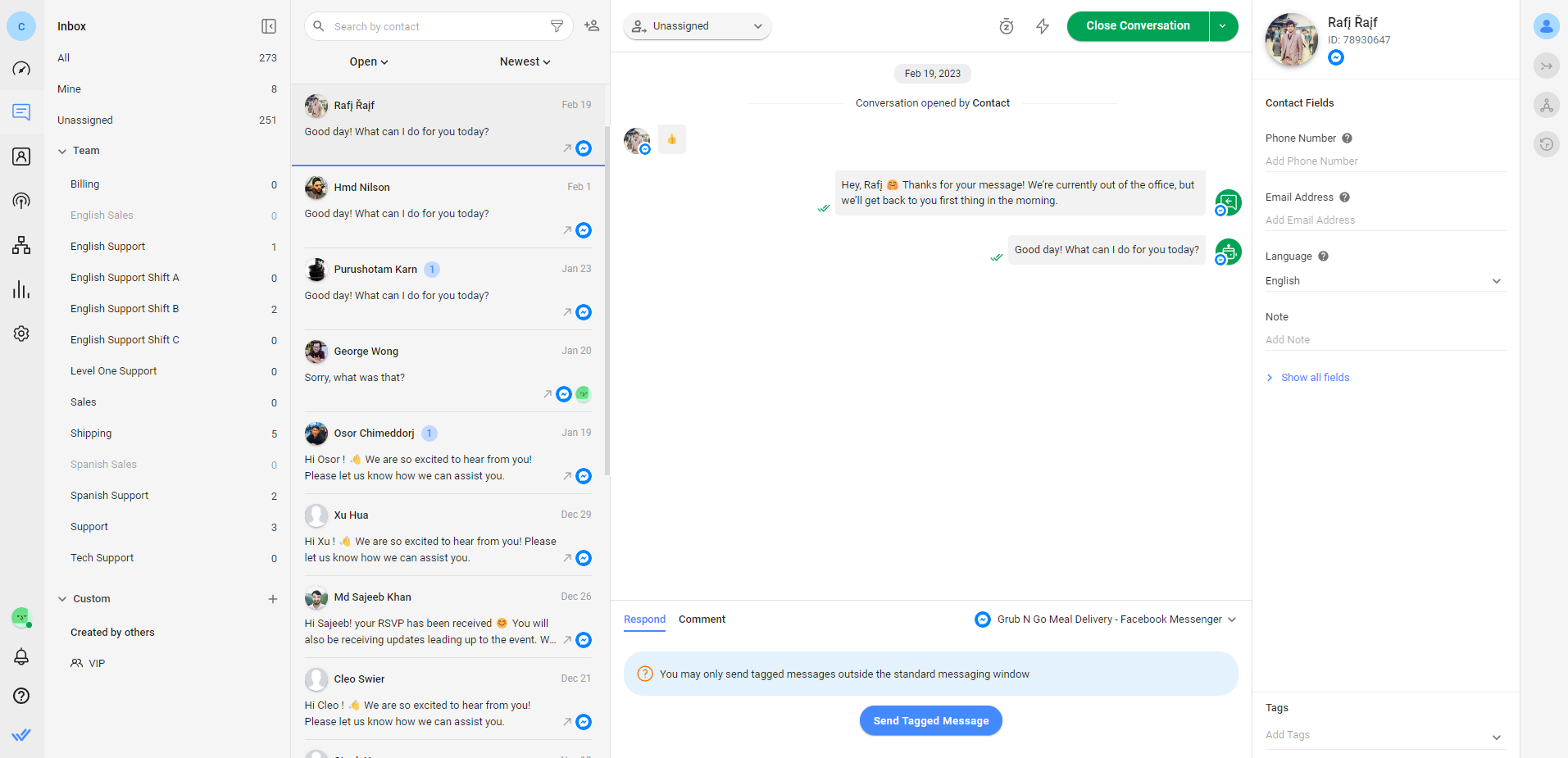 Respond.io’s omnichannel inbox