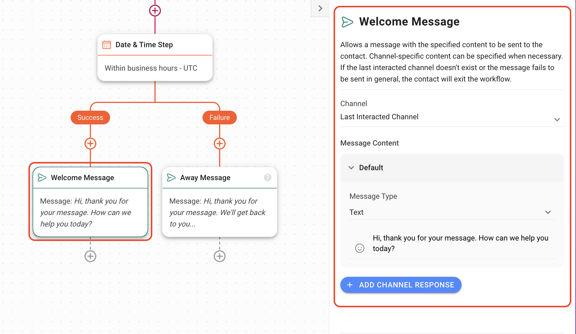 Setting up welcome message on respond.io