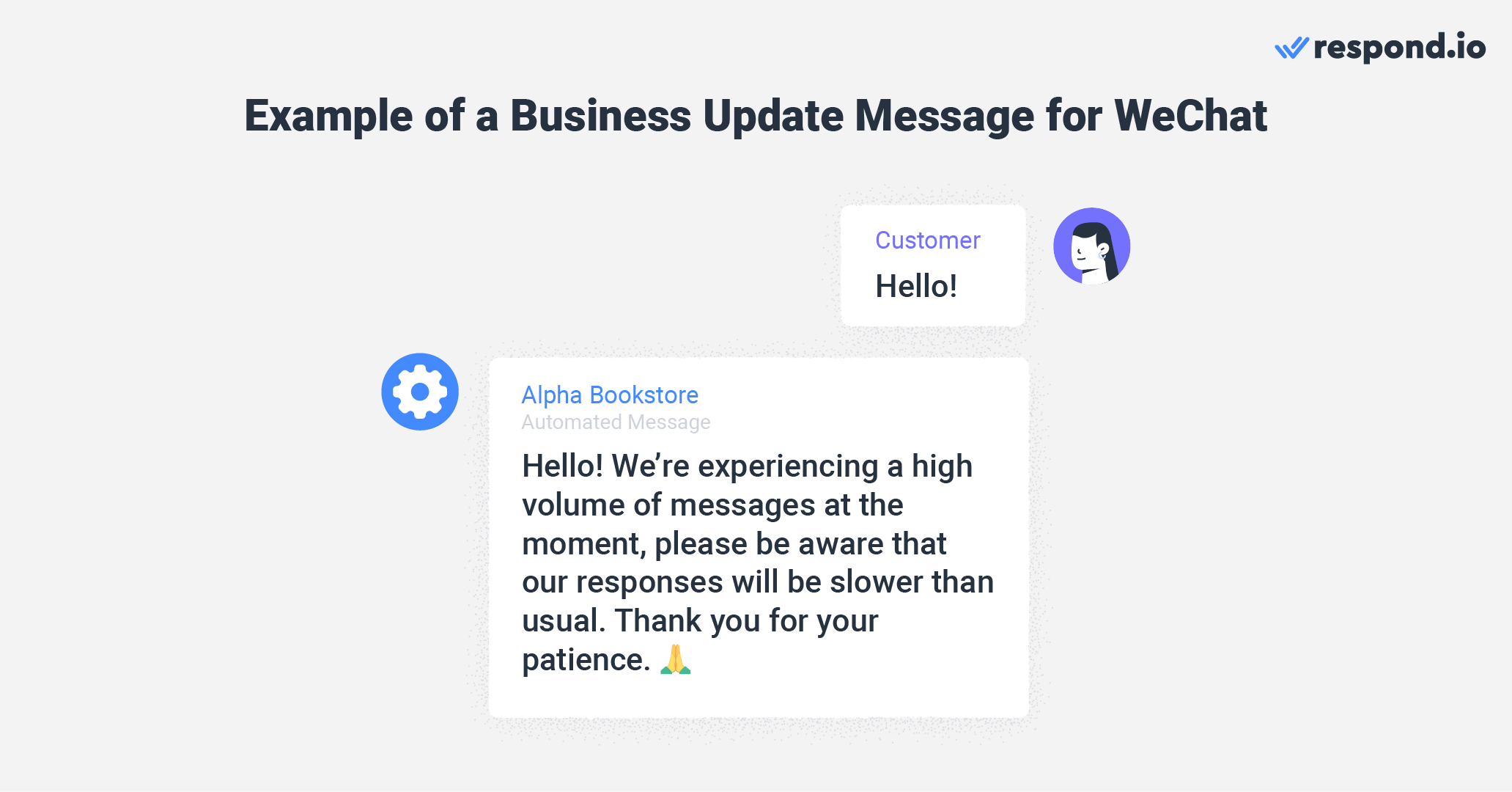 An example of business update message