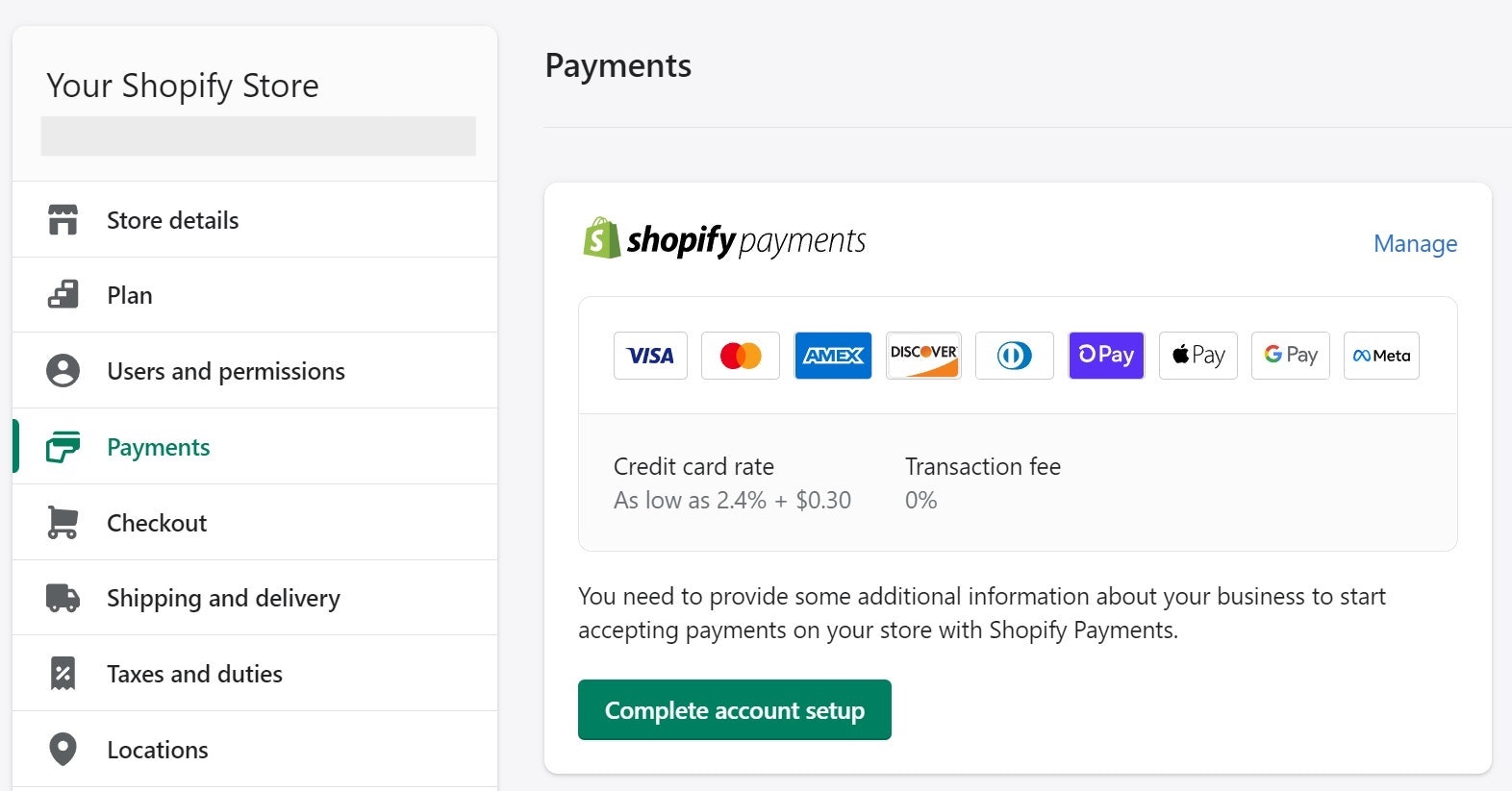 How to accept Facebook Pay transactions on your Shopify site - Step 1