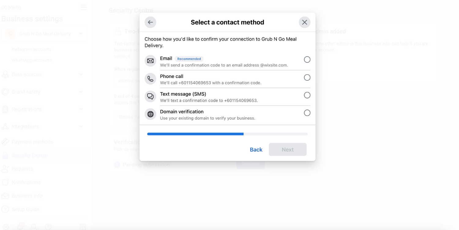 how to verify your business on facebook: verify domain facebook business manager or get a confirmation code. If you have performed facebook business manager domain verification, you will not get a confirmation code and you can submit your application right away. 