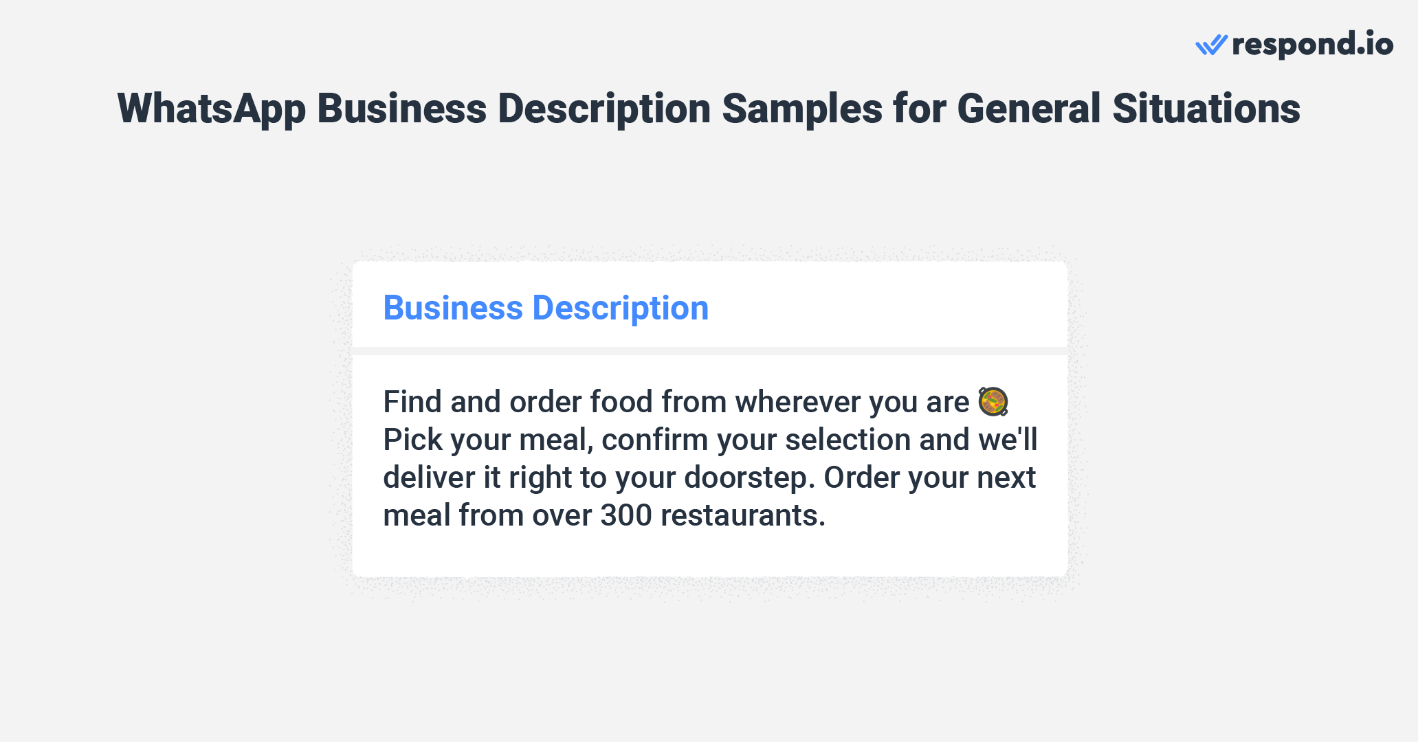 WhatsApp business profile description example for general use