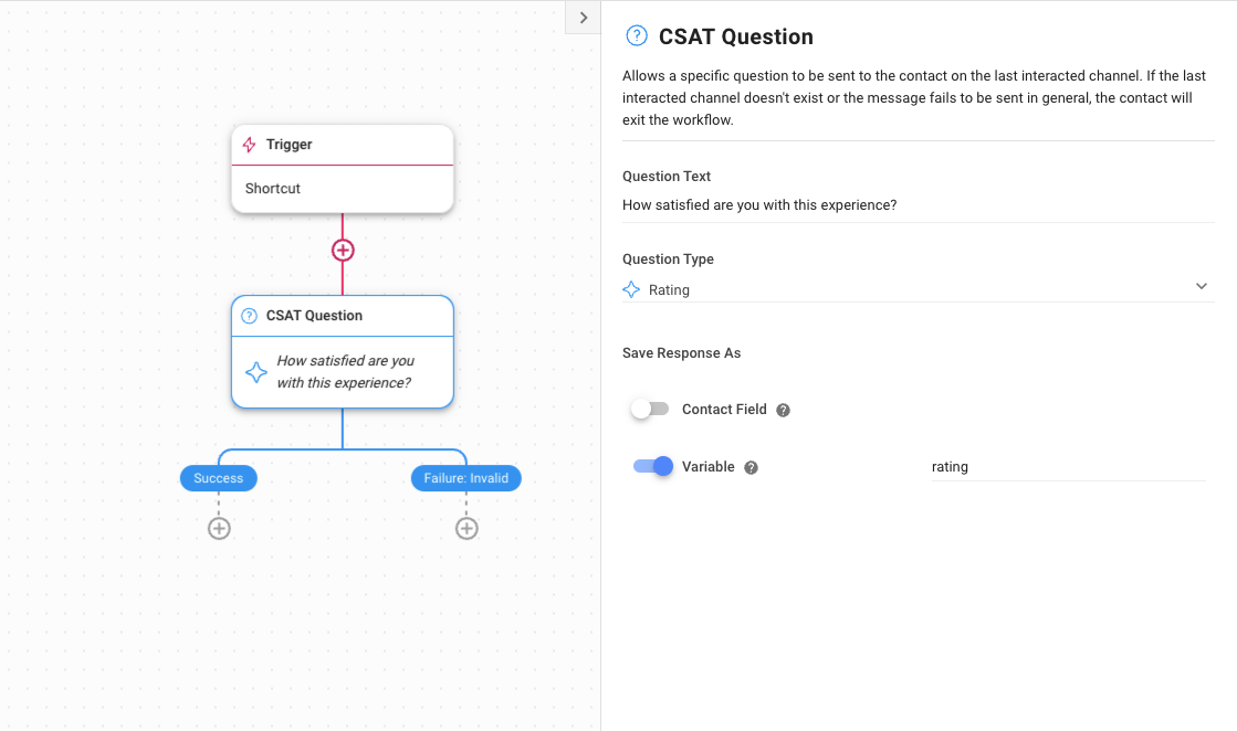 Create a client satisfaction survey with an Ask a Question Step