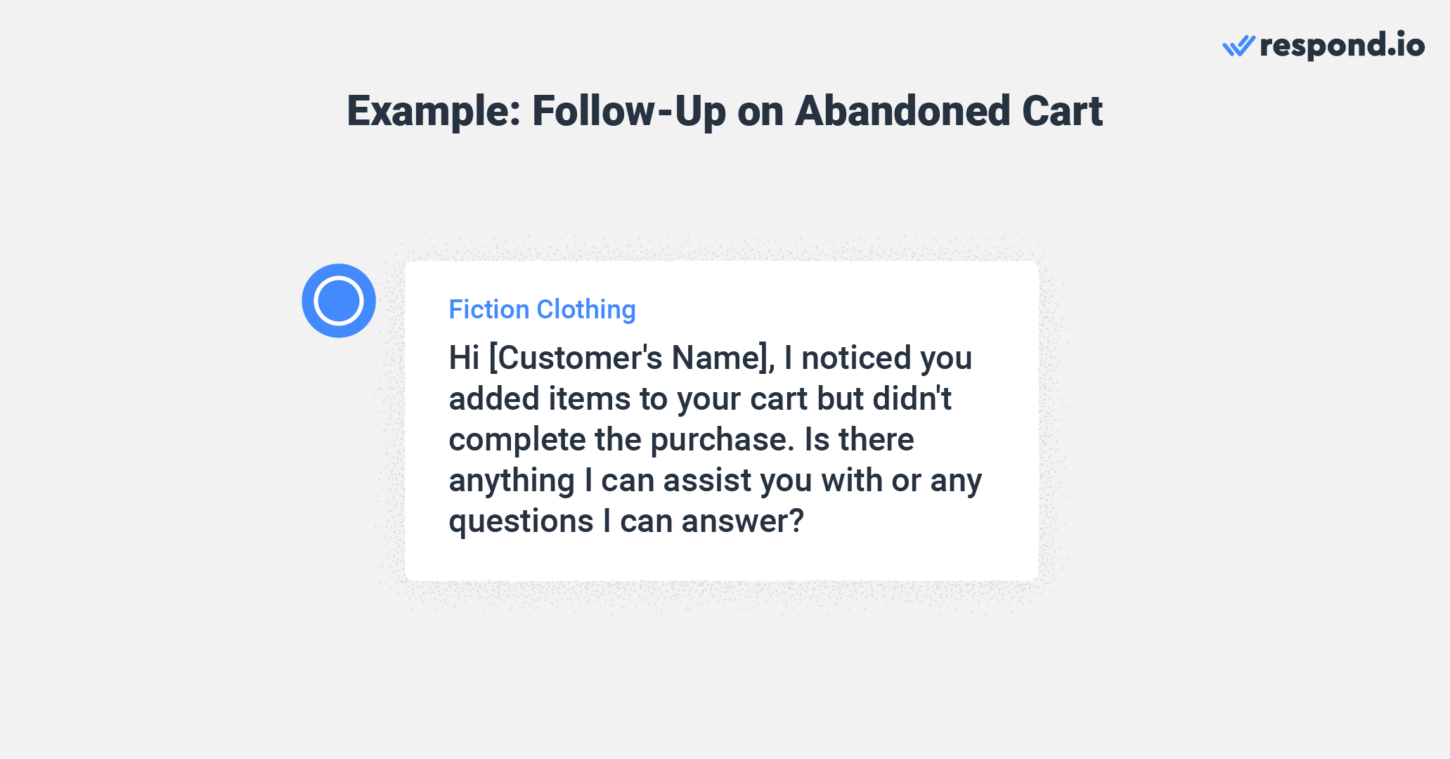 Instagram DM sales script examples: Abandoned cart