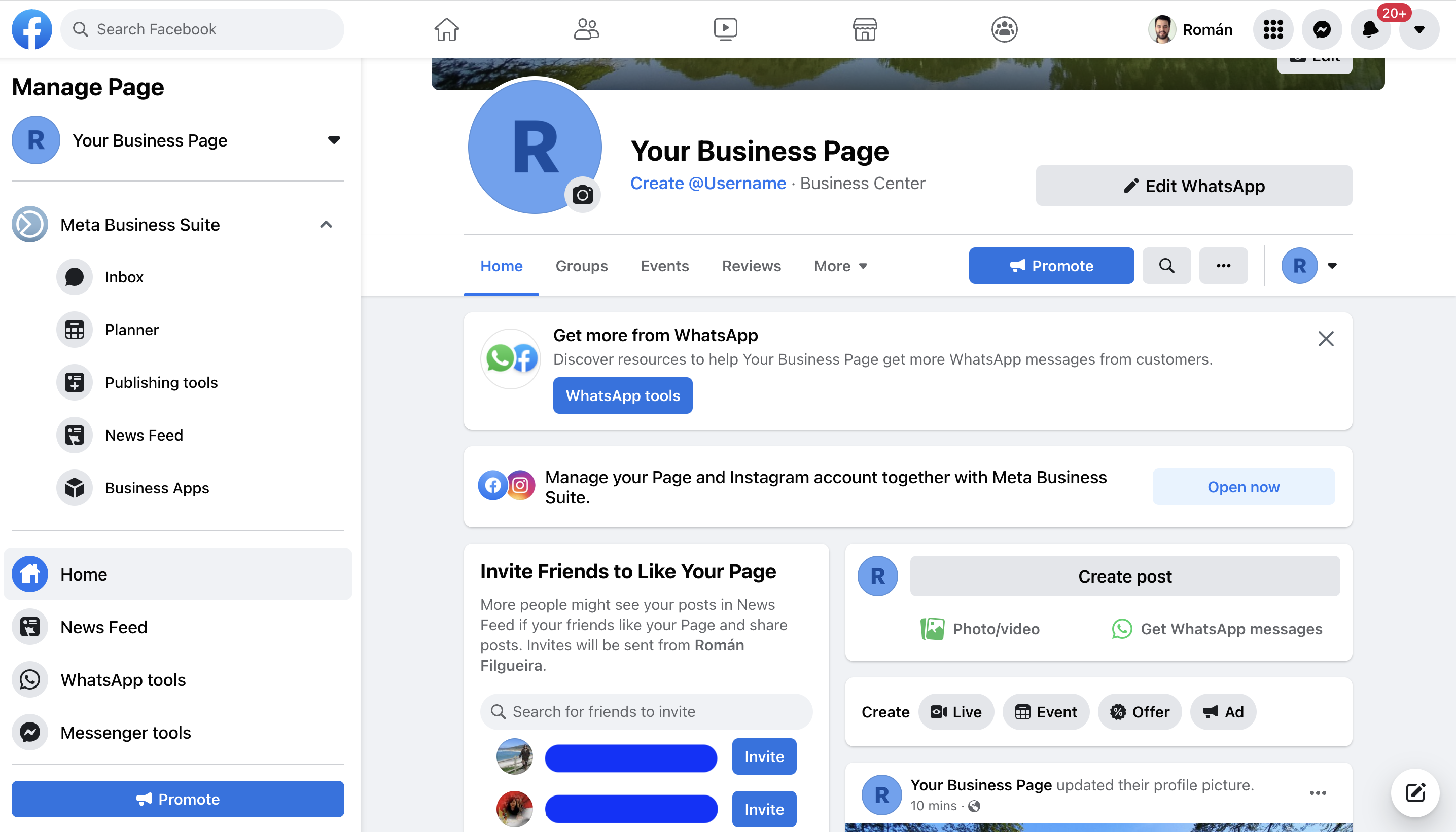 How to create a welcome message for new Facebook page