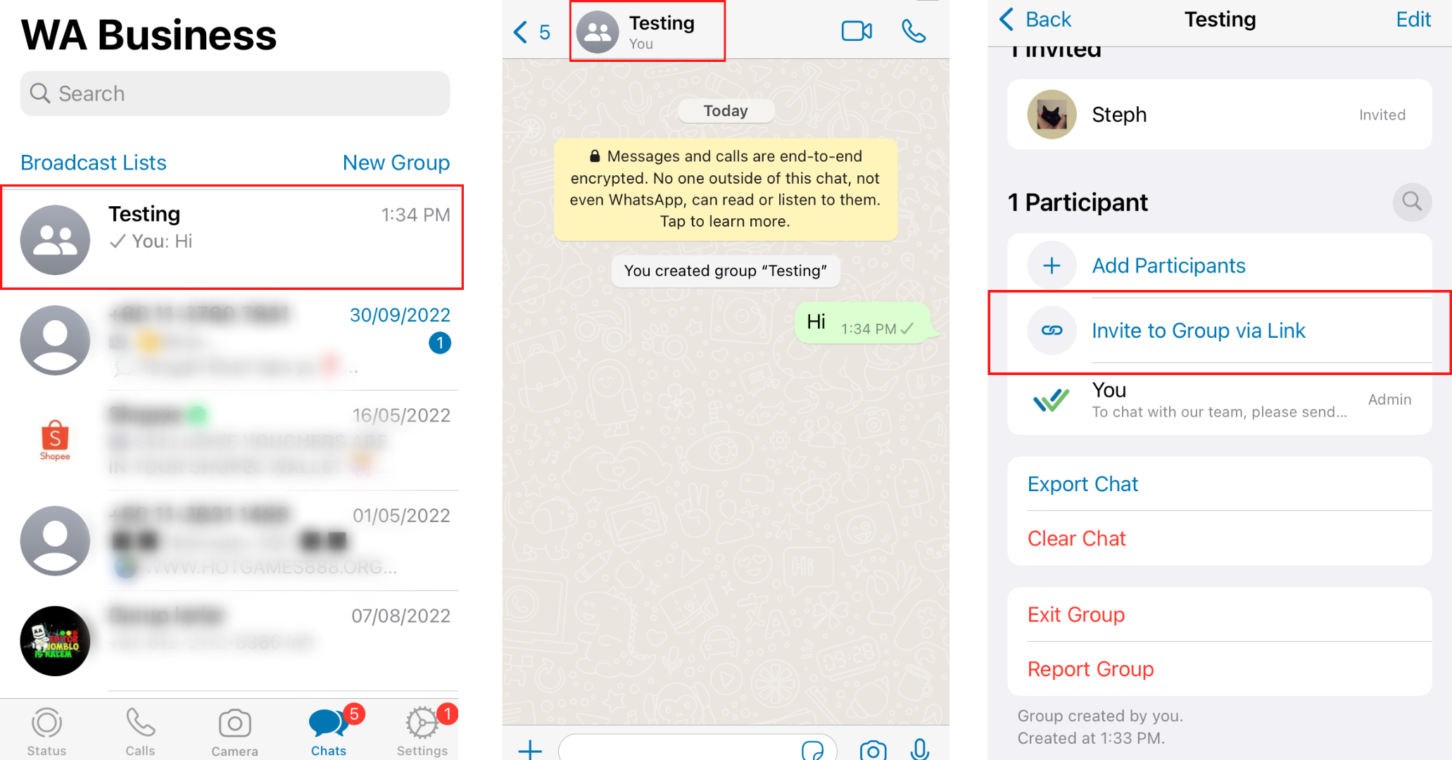 How to create a link for your group chat