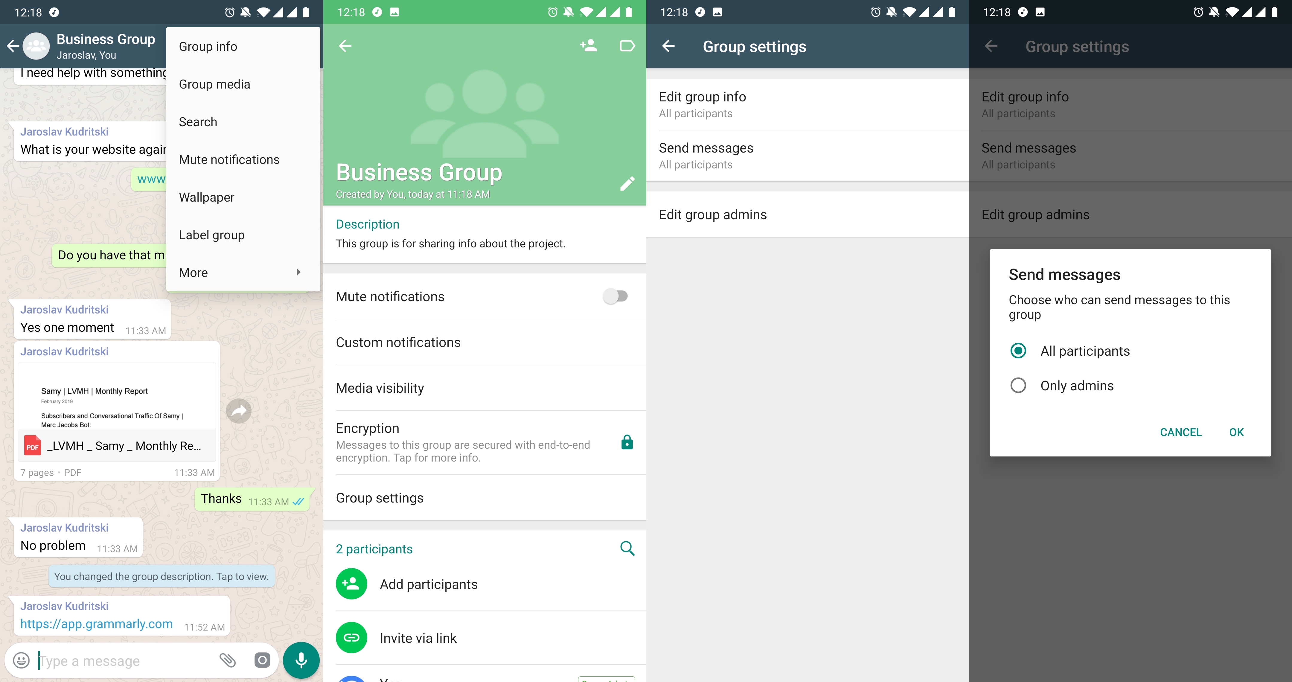 Editing Who Can Send Messages in a WhatsApp Group