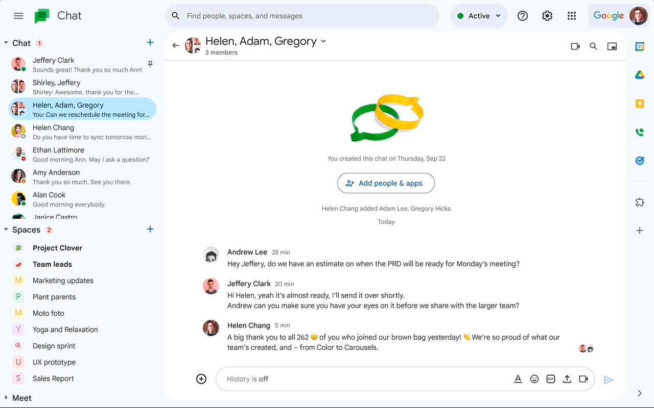 Instant messenger for business: Google Chat