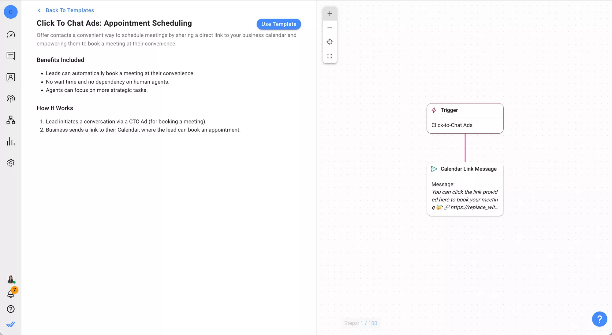 Automate appointment booking with Click to Message ads and respond.io