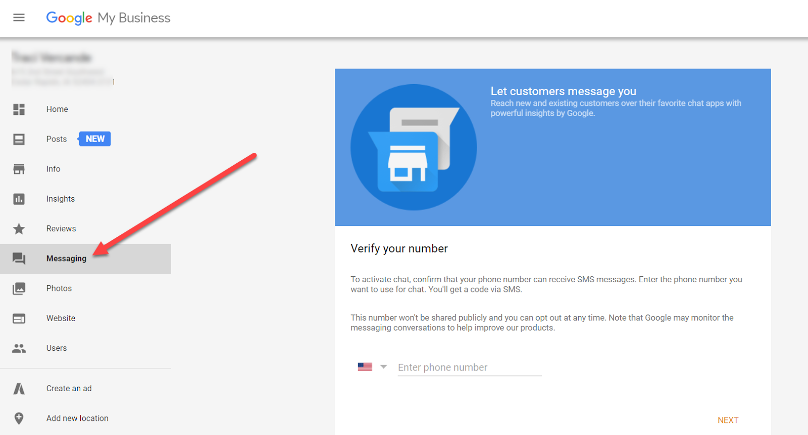 Customers can now send text messages to companies through Google My Business. This is a great way to connect directly with people interested in what your business has to offer. To get started with Messaging, log in to your GMB dashboard and click on the Messaging panel and select the business number you would like to verify.