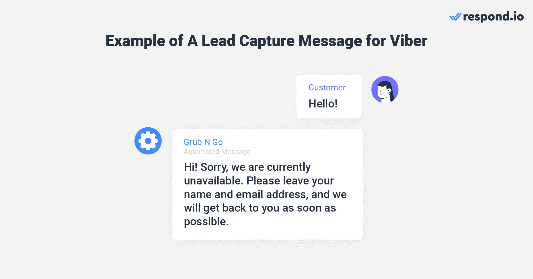 This is an example of an automated reply on Viber with follow-up questions to collect customers' information.