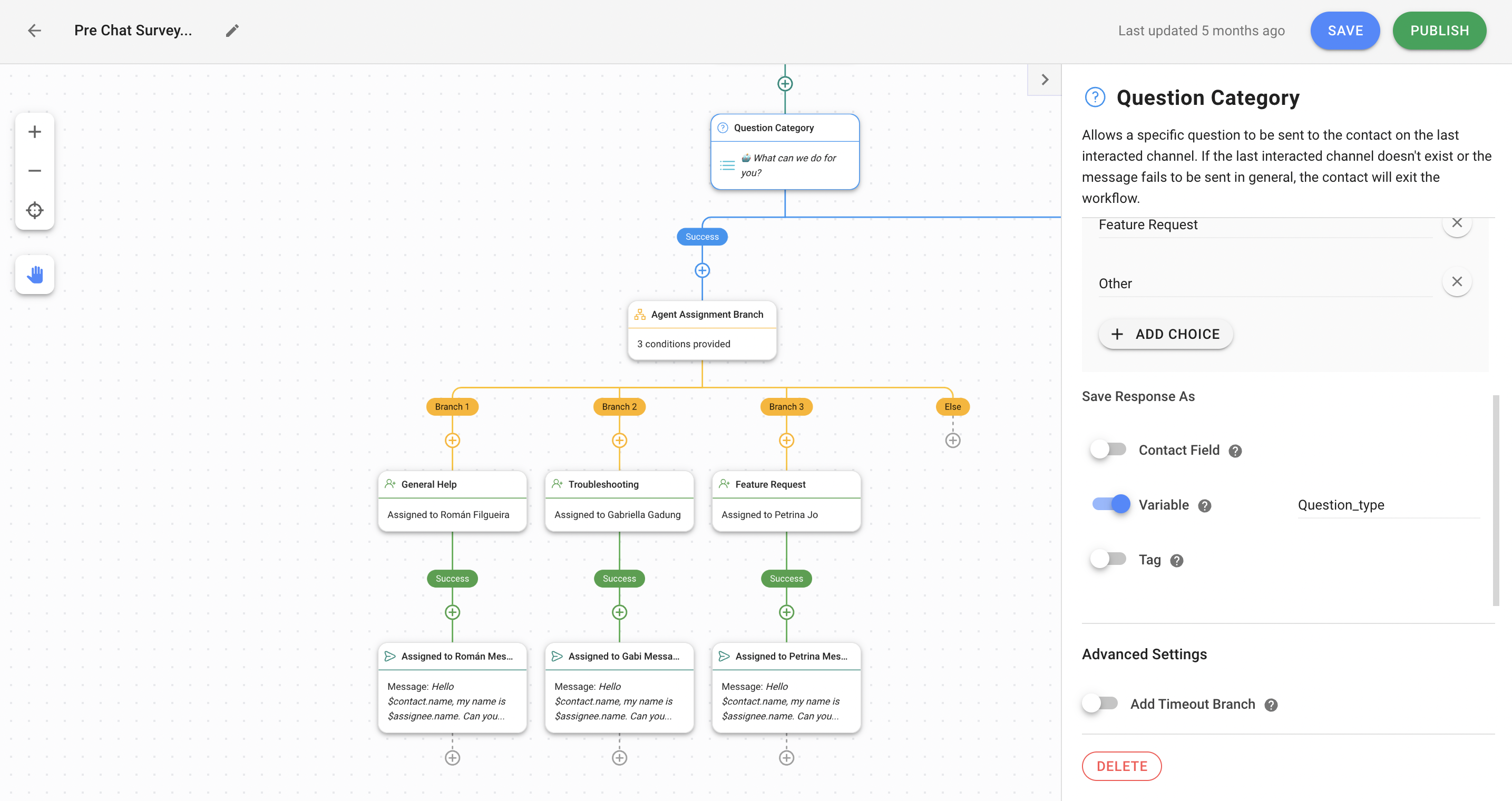 Assign agents based on answers provided - respond.io