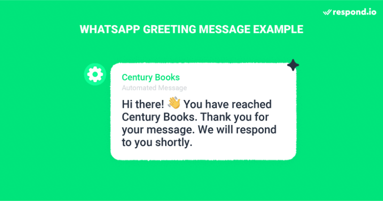 WhatsApp automation bot on the WhatsApp Business app: Greeting message