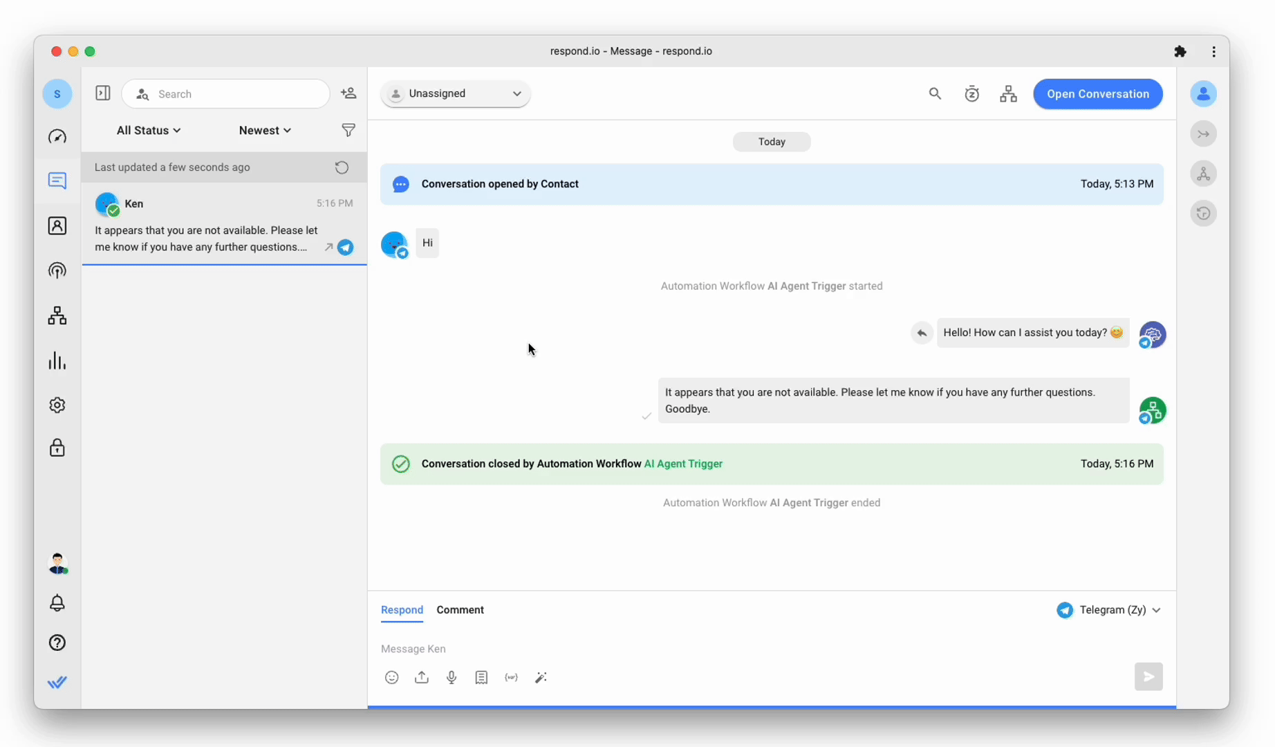 This image shows how to use the respond.io AI sales chatbot as a digital sales assistant that replies to customer inquiries 24/7.