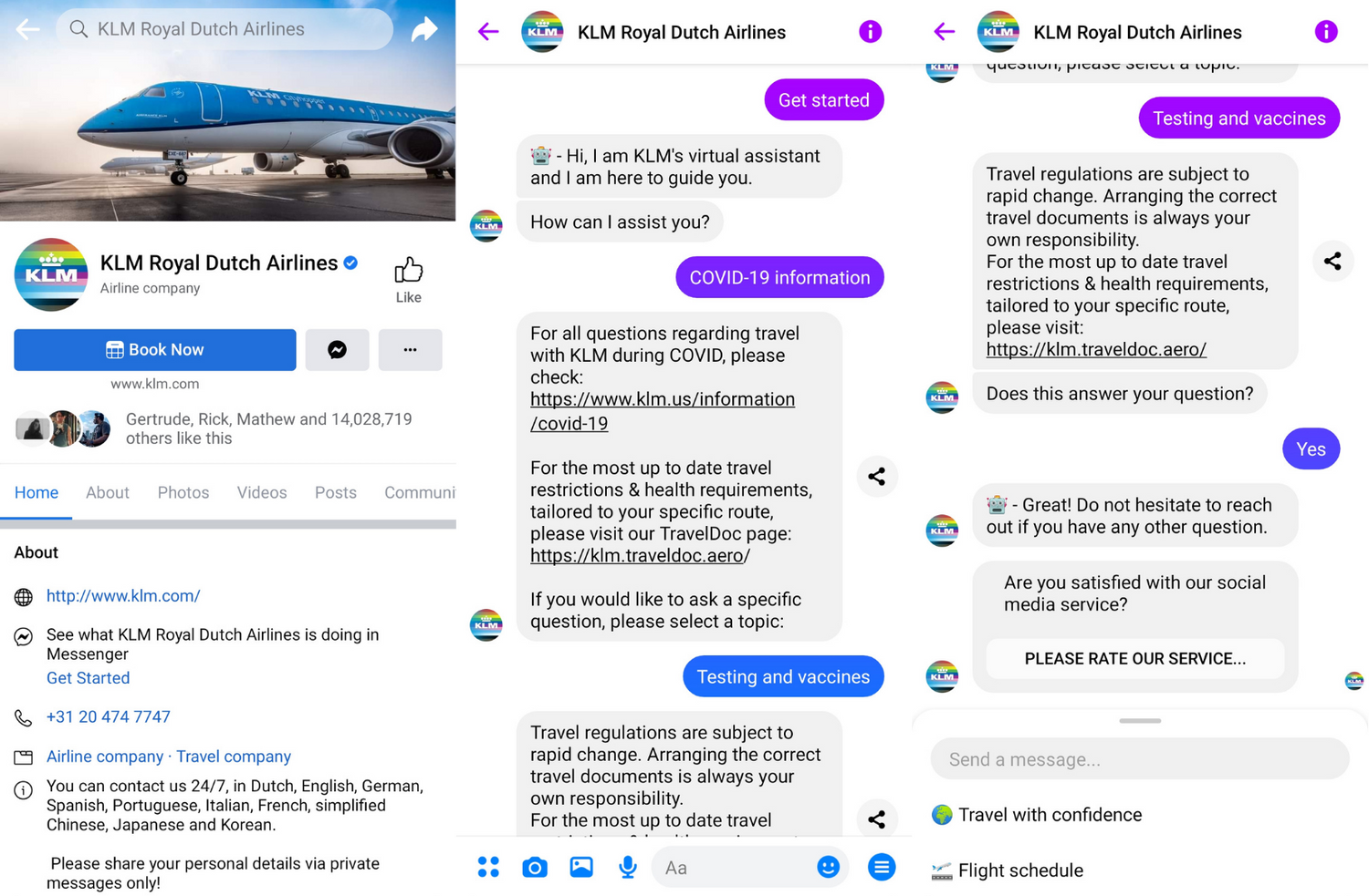 How KLM Royal Dutch Airline uses Facebook Messenger for customer service