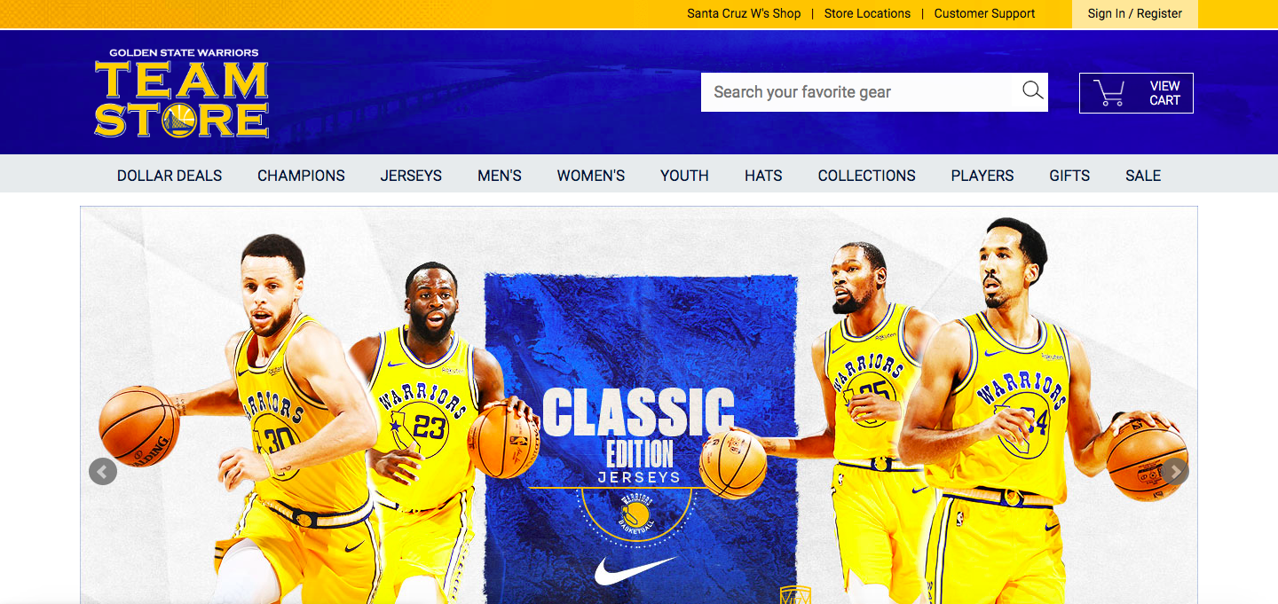 The Golden State Warriors Merchandise Web Store 